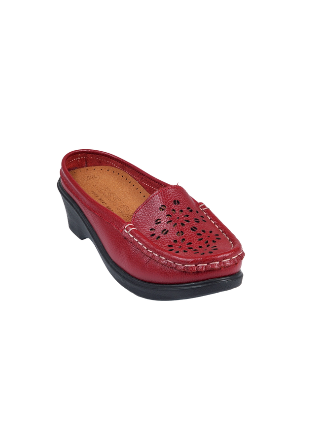 9045 Women's Genuine Leather Shoes – Comfortable 3 cm Heel Walking Shoes