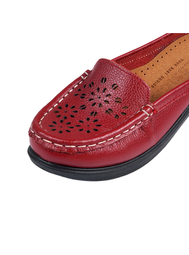 9045 Women's Genuine Leather Shoes – Comfortable 3 cm Heel Walking Shoes