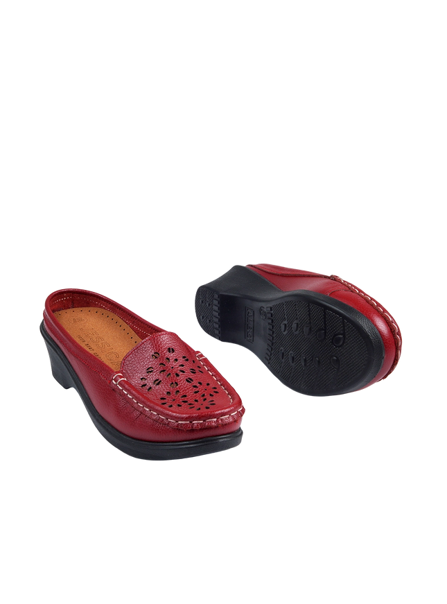 9045 Women's Genuine Leather Shoes – Comfortable 3 cm Heel Walking Shoes