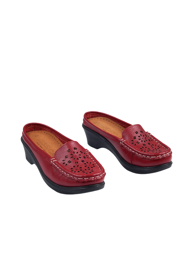 9045 Women's Genuine Leather Shoes – Comfortable 3 cm Heel Walking Shoes