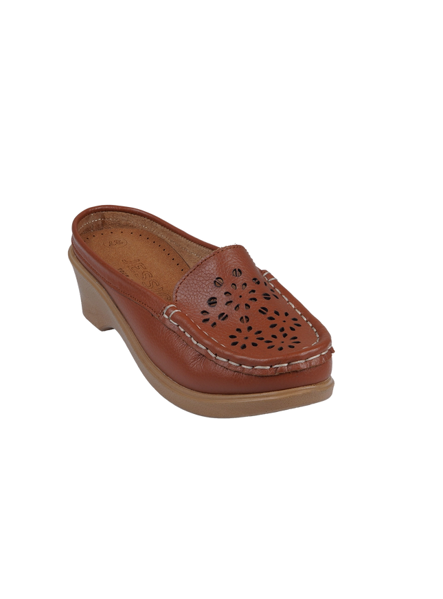 9045 Women's Genuine Leather Shoes – Comfortable 3 cm Heel Walking Shoes