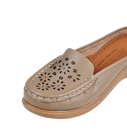 Jessica 9045 Women's Genuine Leather Shoes – Comfortable 3 cm Heel Walking Shoes
