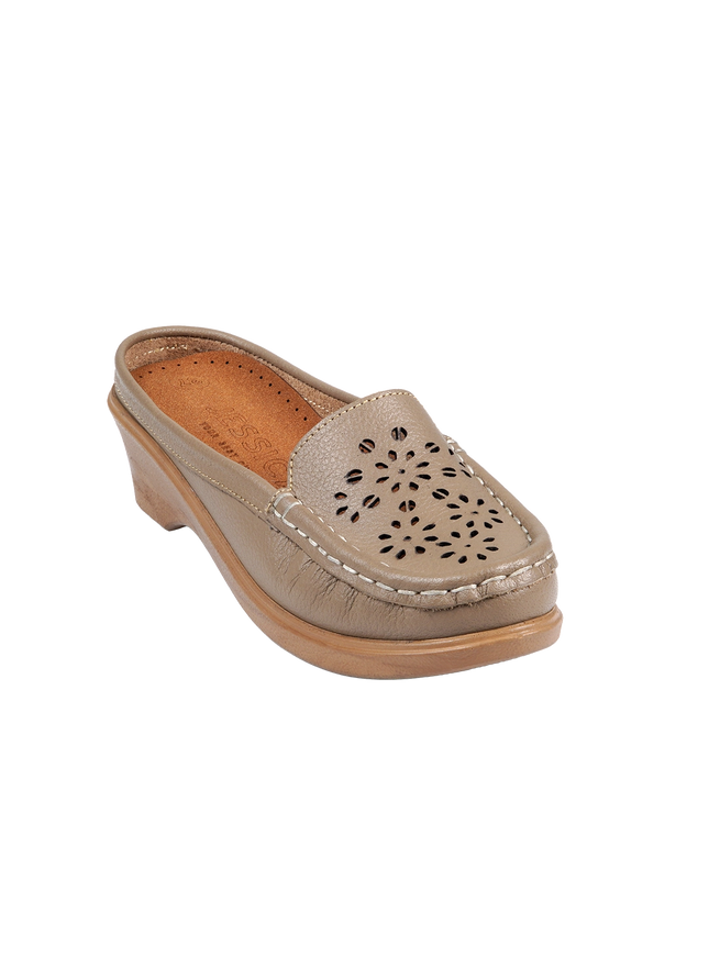 9045 Women's Genuine Leather Shoes – Comfortable 3 cm Heel Walking Shoes