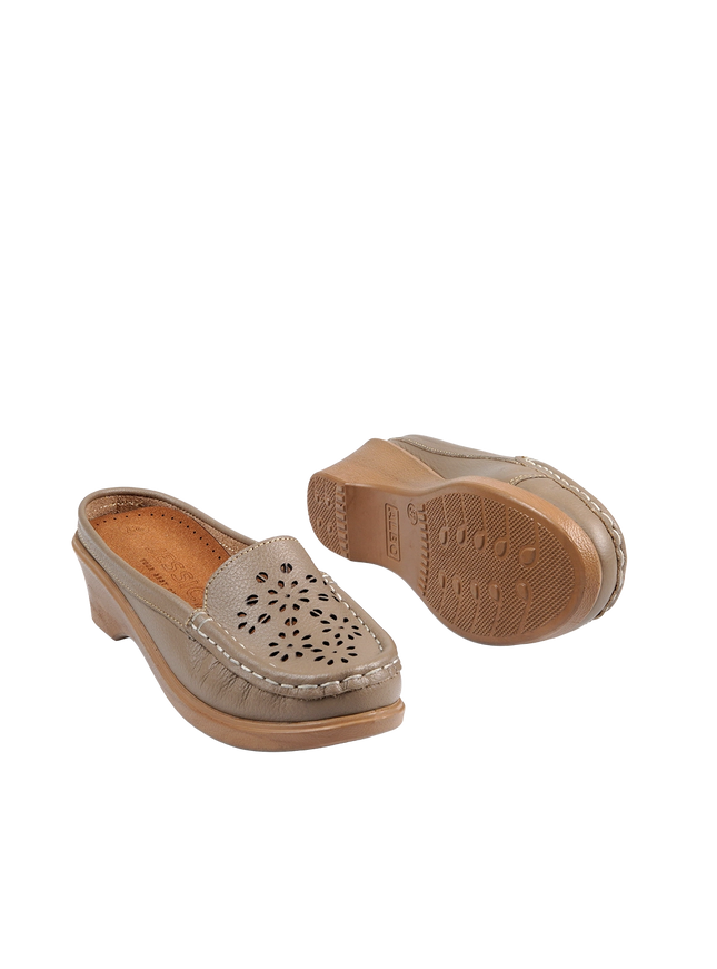 9045 Women's Genuine Leather Shoes – Comfortable 3 cm Heel Walking Shoes