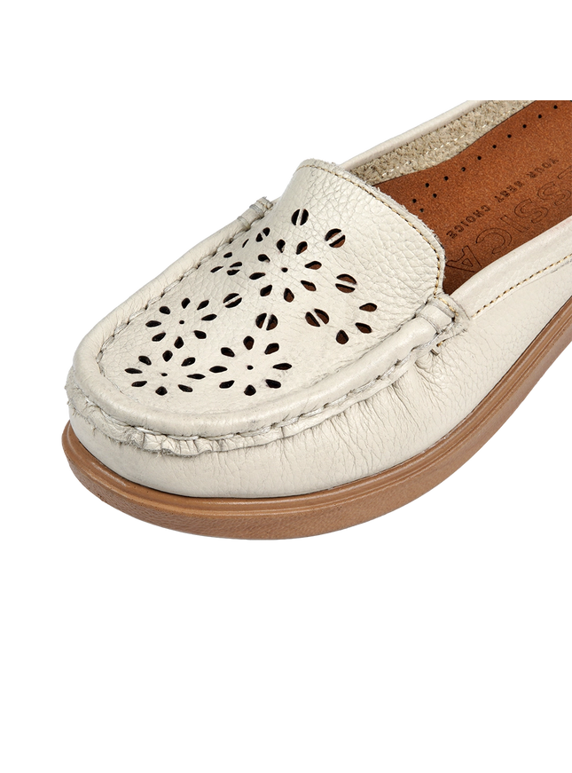 9045 Women's Genuine Leather Shoes – Comfortable 3 cm Heel Walking Shoes