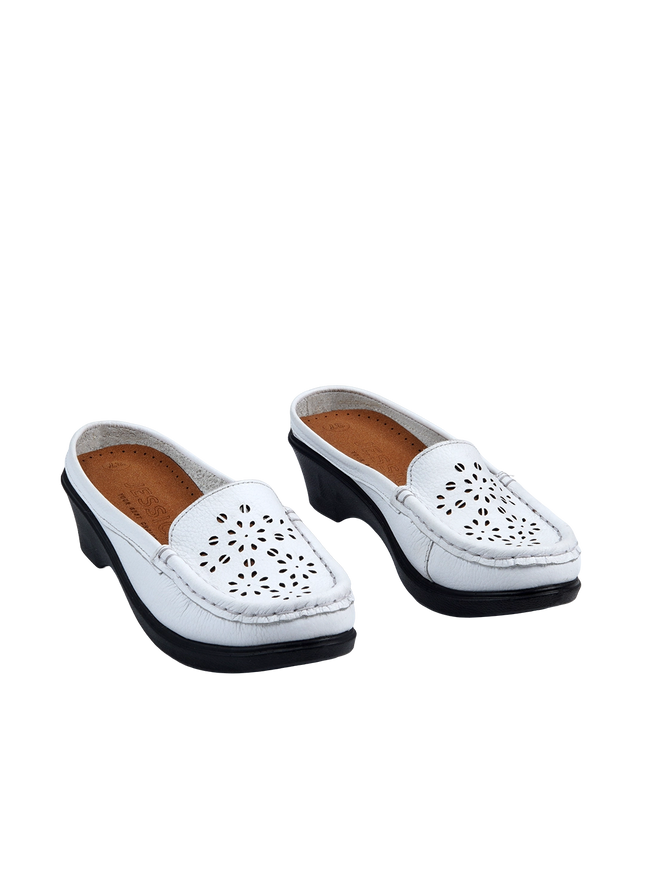 9045 Women's Genuine Leather Shoes – Comfortable 3 cm Heel Walking Shoes