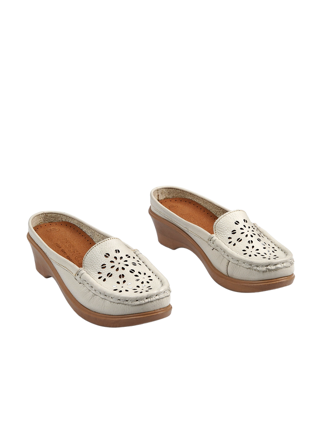 9045 Women's Genuine Leather Shoes – Comfortable 3 cm Heel Walking Shoes