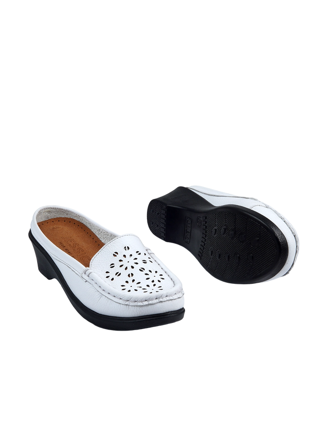 9045 Women's Genuine Leather Shoes – Comfortable 3 cm Heel Walking Shoes