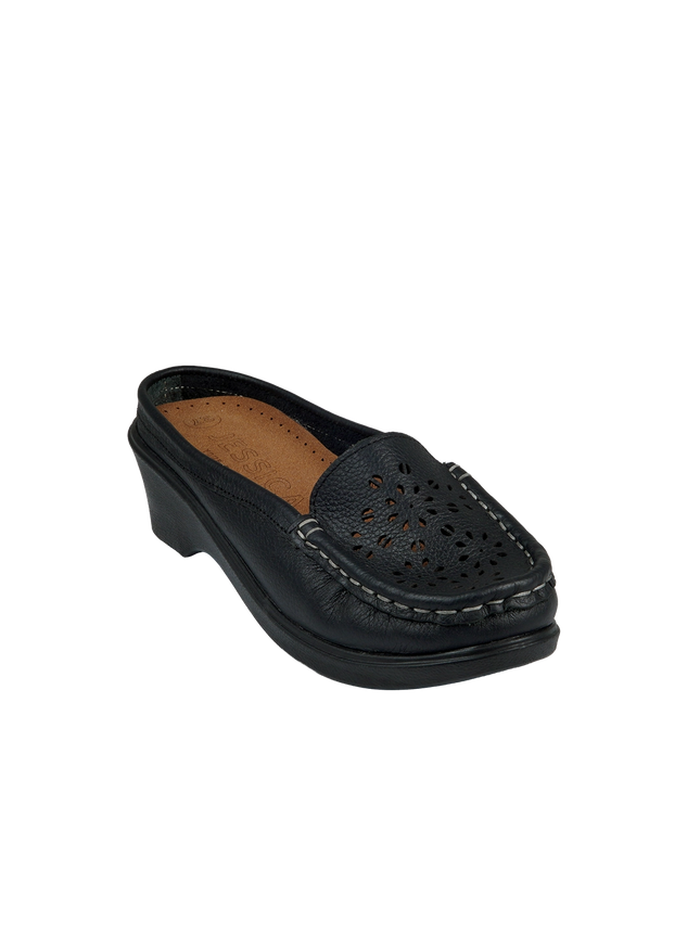 9045 Women's Genuine Leather Shoes – Comfortable 3 cm Heel Walking Shoes