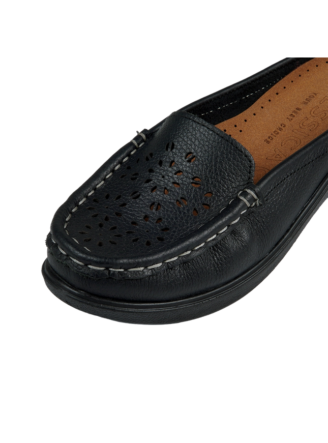 9045 Women's Genuine Leather Shoes – Comfortable 3 cm Heel Walking Shoes