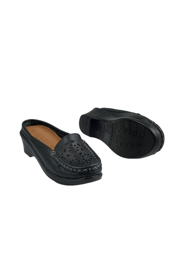 9045 Women's Genuine Leather Shoes – Comfortable 3 cm Heel Walking Shoes