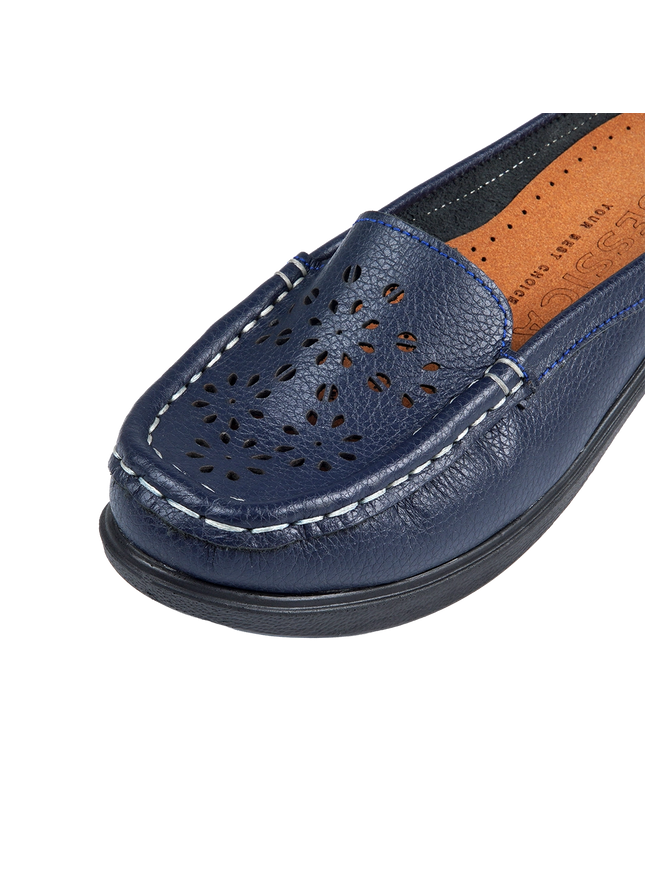 9045 Women's Genuine Leather Shoes – Comfortable 3 cm Heel Walking Shoes