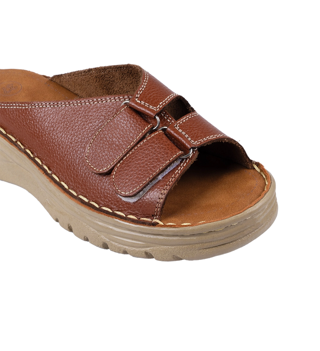 سابو حريمي جلد طبيعي مريح للمشي موديل 213 – شوز بمقاسات واسعة 