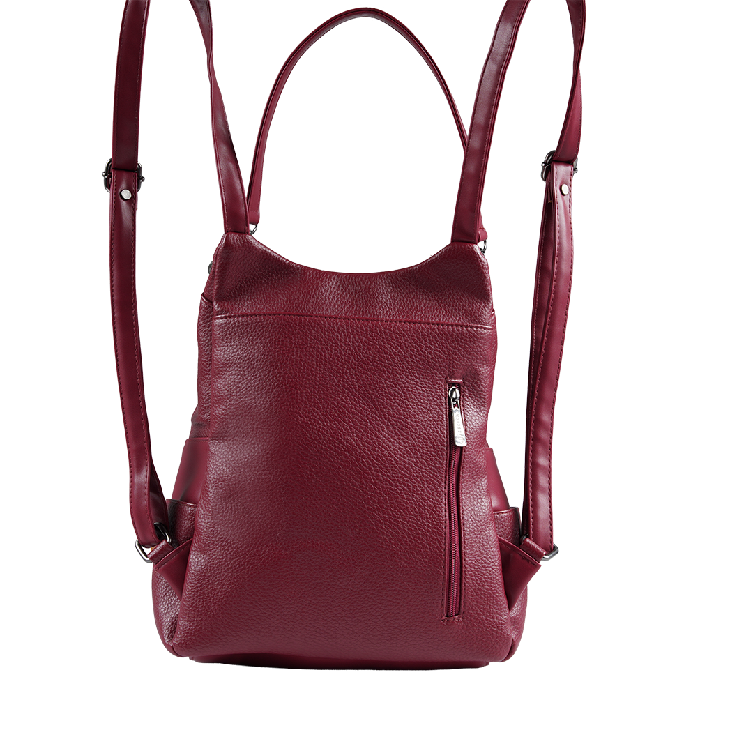 B24 Women’s Large Backpack – Premium Imported Leather with External Pockets