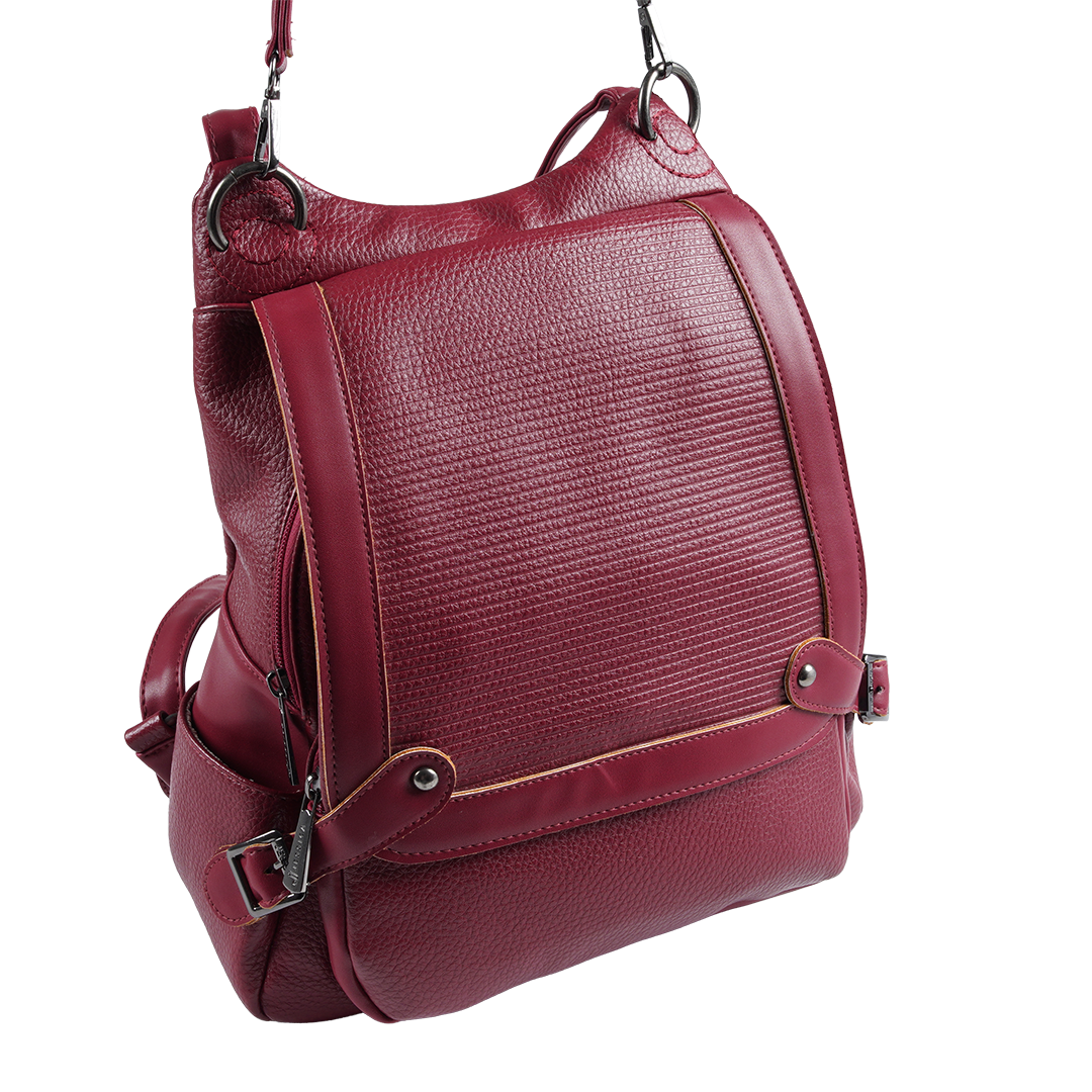 B24 Women’s Large Backpack – Premium Imported Leather with External Pockets
