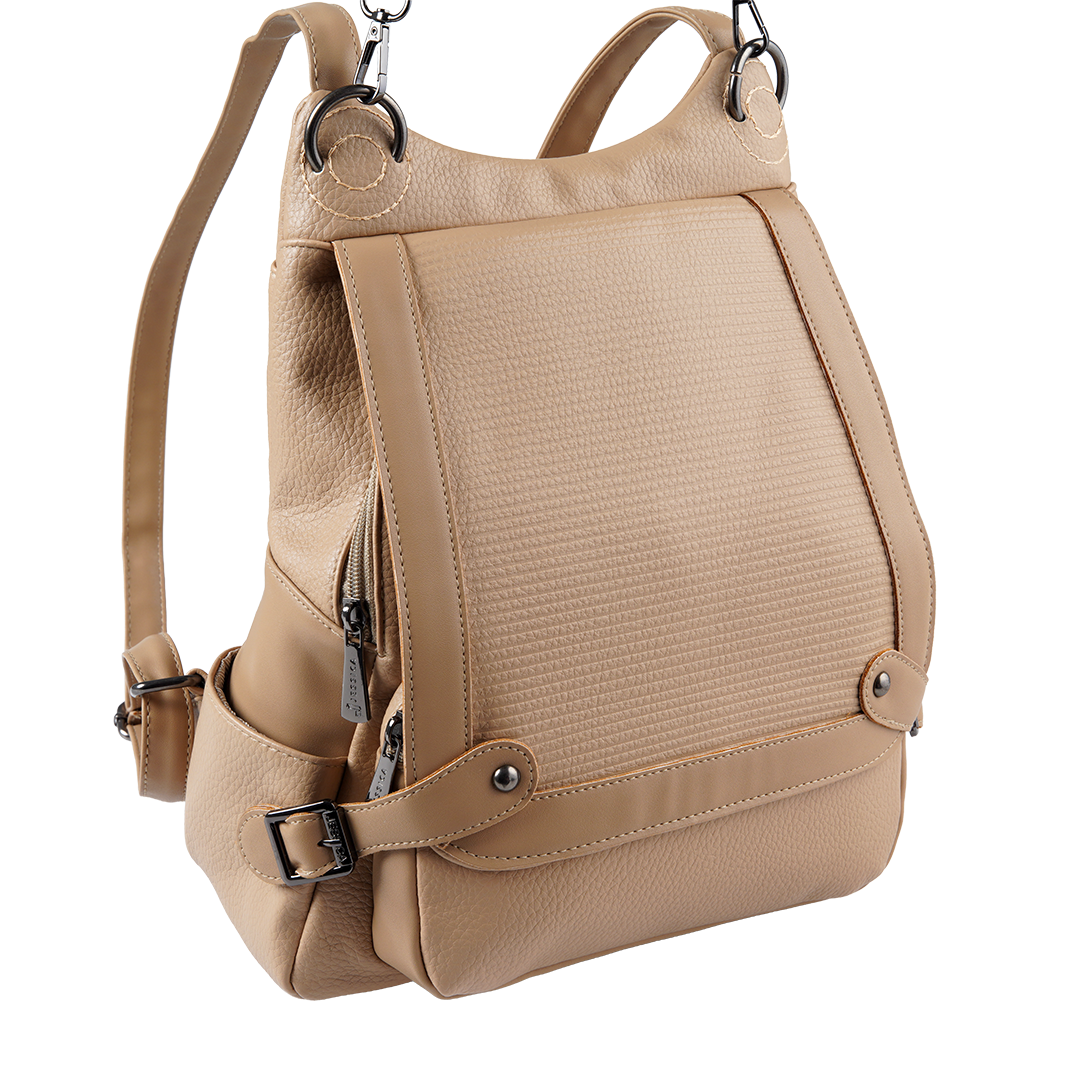 B24 Women’s Large Backpack – Premium Imported Leather with External Pockets