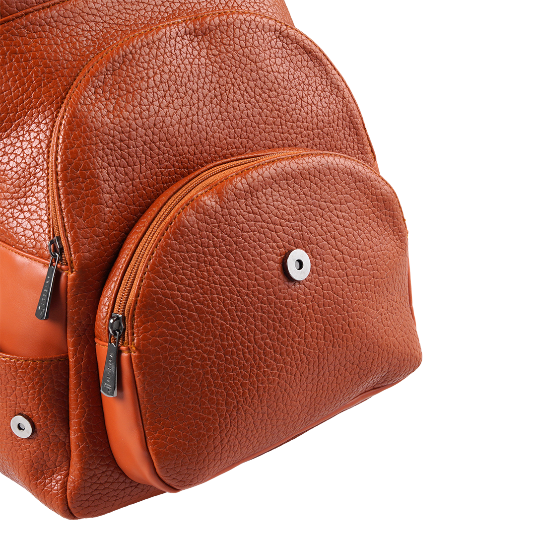 B24 Women’s Large Backpack – Premium Imported Leather with External Pockets