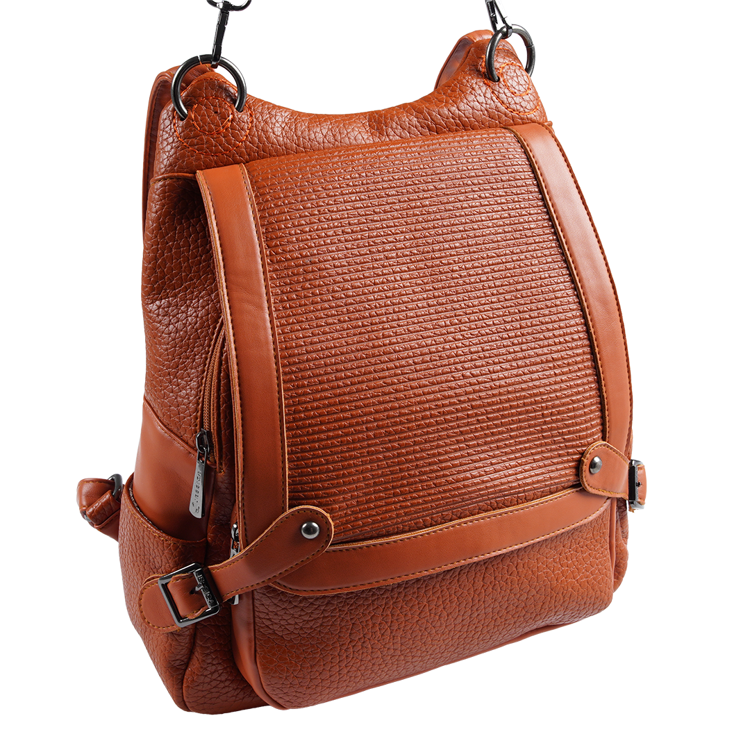 B24 Women’s Large Backpack – Premium Imported Leather with External Pockets