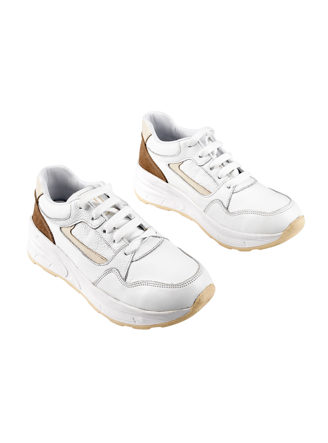 CY Women Genuine Leather Sneakers – Comfortable Walking Shoes
