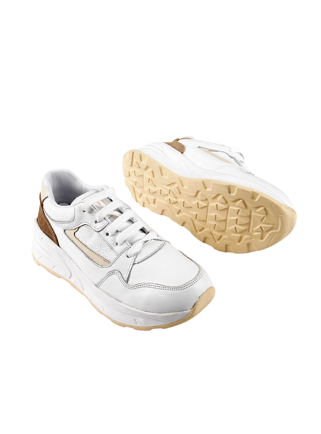 CY Women Genuine Leather Sneakers – Comfortable Walking Shoes