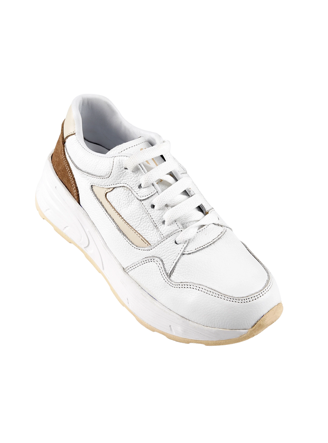 CY Women Genuine Leather Sneakers – Comfortable Walking Shoes
