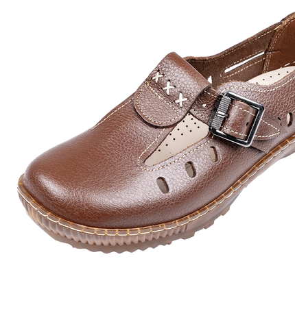 1006 Women Genuine Leather Orthopedic Shoes – Comfortable Wide Fit Walking Shoes