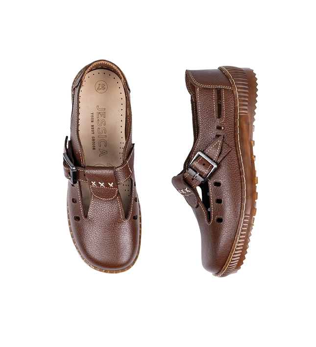 شوز حريمي جلد طبيعي طبي مريح للمشي موديل 1006 – قالب واسع