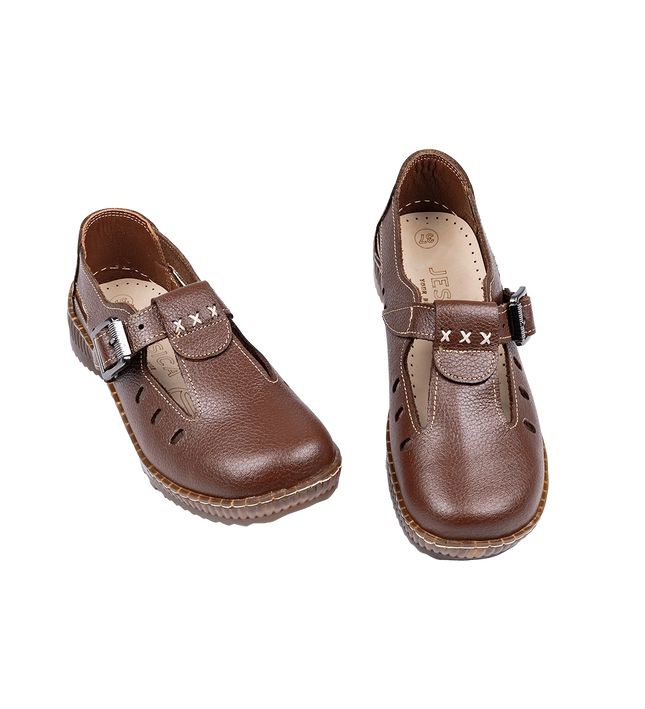 شوز حريمي جلد طبيعي طبي مريح للمشي موديل 1006 – قالب واسع