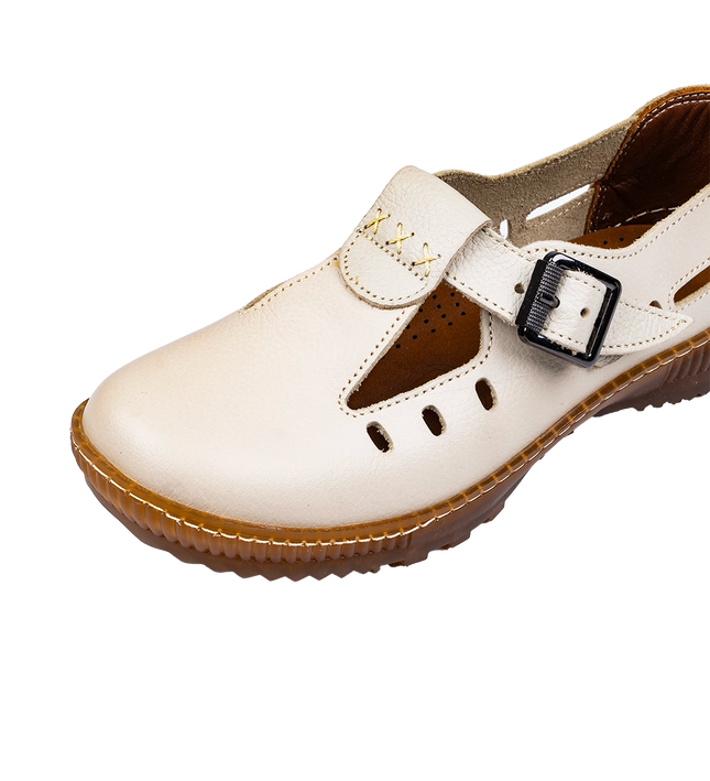 شوز حريمي جلد طبيعي طبي مريح للمشي موديل 1006 – قالب واسع