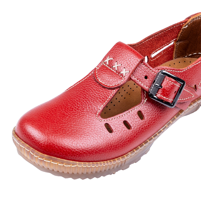 شوز حريمي جلد طبيعي طبي مريح للمشي موديل 1006 – قالب واسع