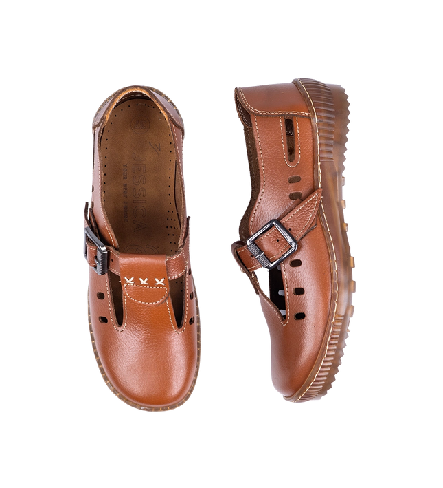 شوز حريمي جلد طبيعي طبي مريح للمشي موديل 1006 – قالب واسع