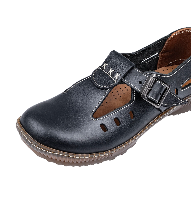 شوز حريمي جلد طبيعي طبي مريح للمشي موديل 1006 – قالب واسع