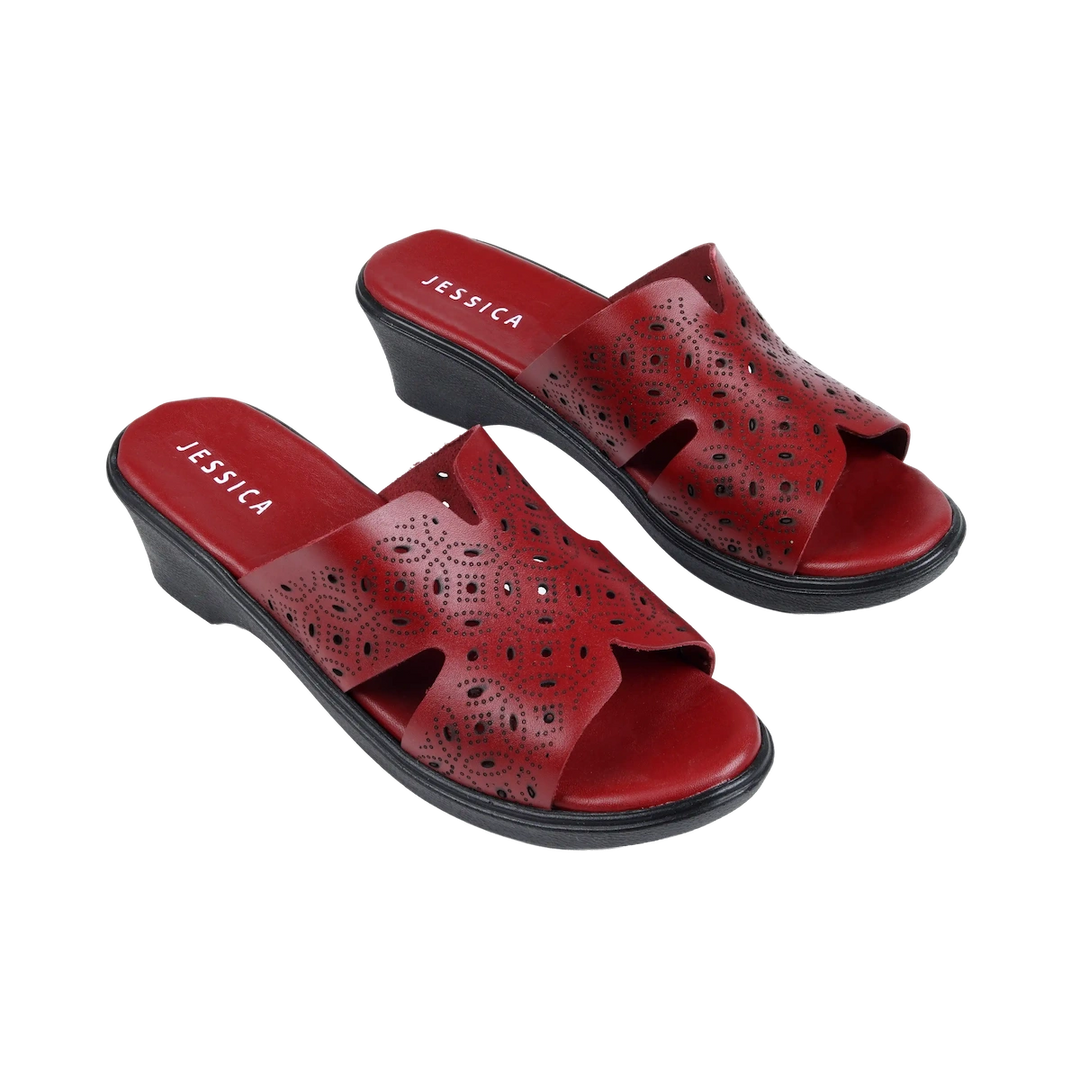 9070 Women Genuine Leather Sabot – Comfortable 3cm Heel Daily Shoes