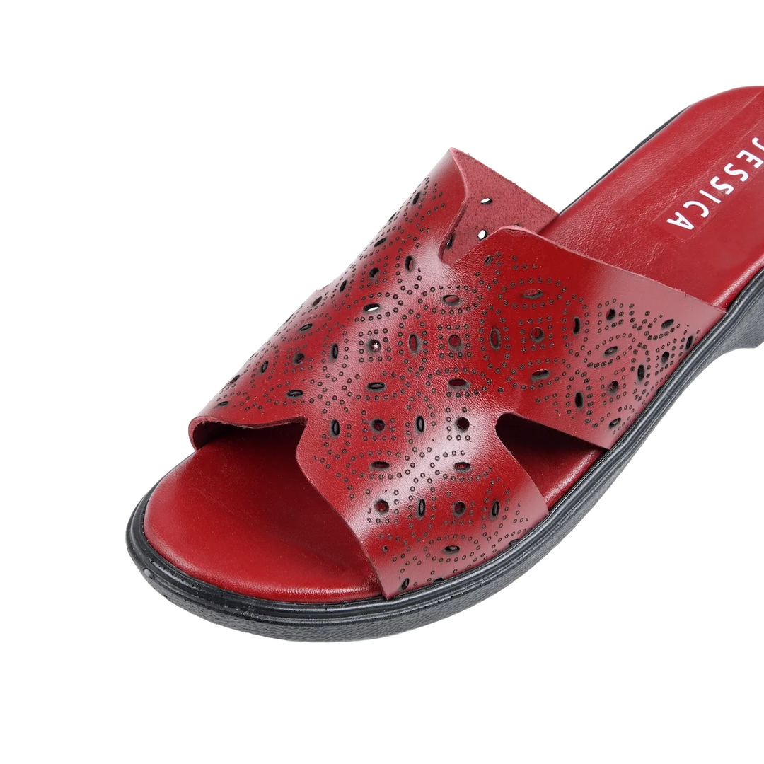 9070 Women Genuine Leather Sabot – Comfortable 3cm Heel Daily Shoes