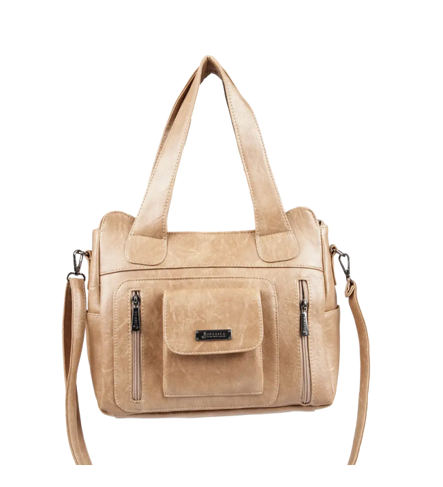 شنطة كتف حريمي كبيرة موديل M200 بحزام كروس جلد مستورد – شنطة عملية يومية 