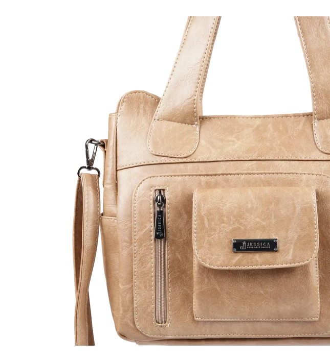 شنطة كتف حريمي كبيرة موديل M200 بحزام كروس جلد مستورد – شنطة عملية يومية 