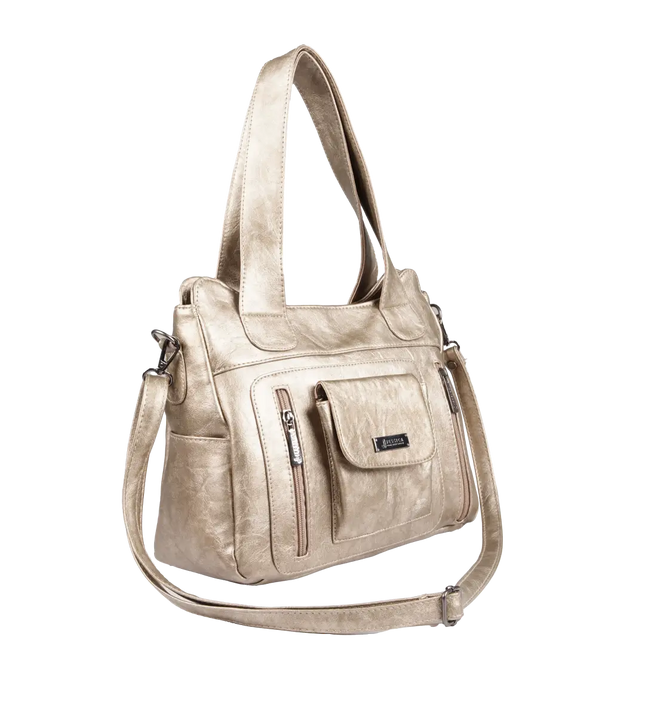 شنطة كتف حريمي كبيرة موديل M200 بحزام كروس جلد مستورد – شنطة عملية يومية 