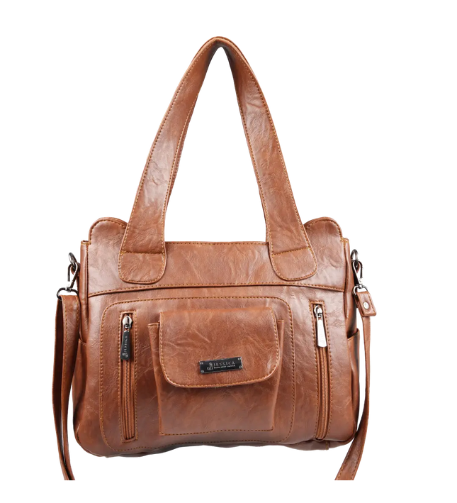 شنطة كتف حريمي كبيرة موديل M200 بحزام كروس جلد مستورد – شنطة عملية يومية 