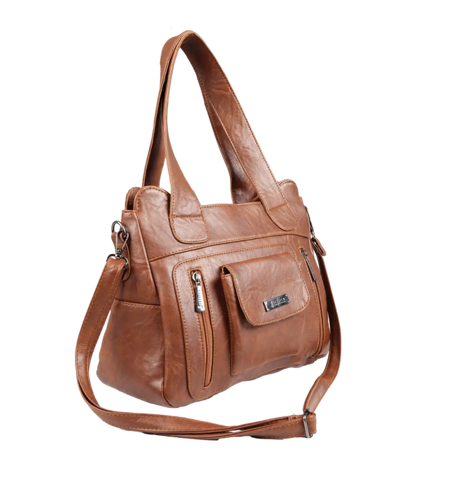 شنطة كتف حريمي كبيرة موديل M200 بحزام كروس جلد مستورد – شنطة عملية يومية 