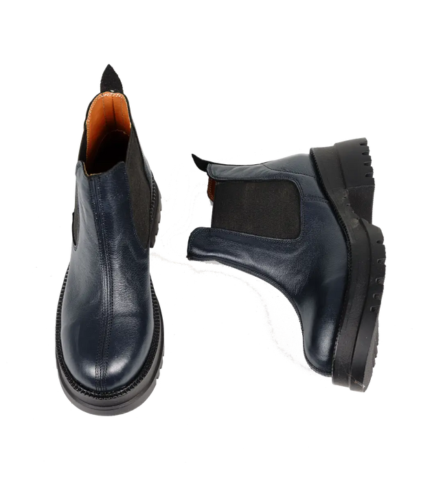 كود ٥٤٢ حذاء هاف بوت من الجلد الطبيعي،