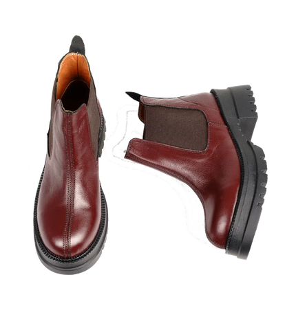 كود ٥٤٢ حذاء هاف بوت من الجلد الطبيعي،