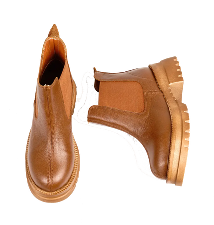 كود ٥٤٢ حذاء هاف بوت من الجلد الطبيعي،