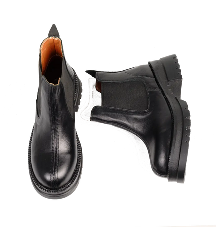 كود ٥٤٢ حذاء هاف بوت من الجلد الطبيعي،