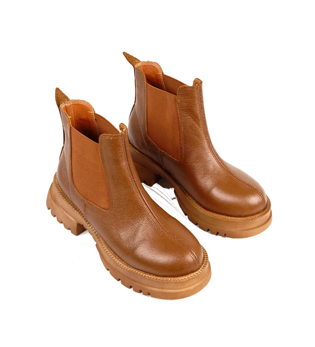 كود ٥٤٢ حذاء هاف بوت من الجلد الطبيعي،