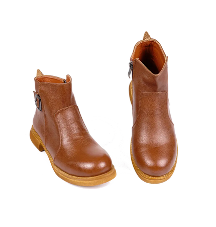 كود ٥٣٧ حذاء هاف بوت من الجلد الطبيعي