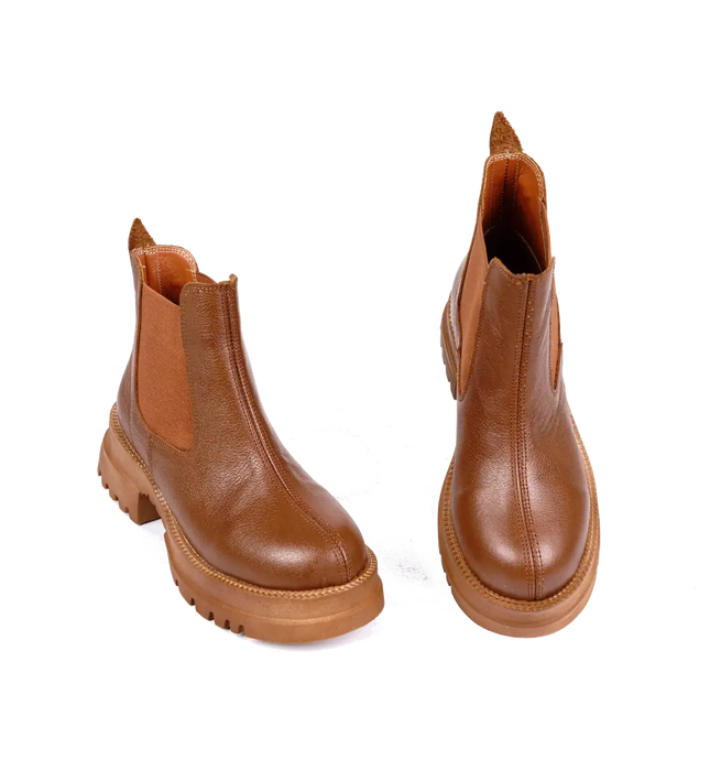 كود ٥٤٢ حذاء هاف بوت من الجلد الطبيعي،