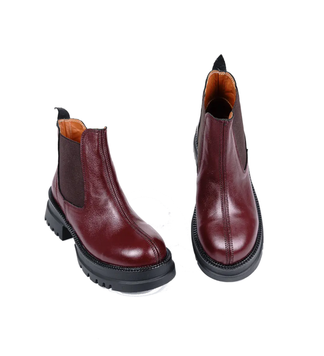 كود ٥٤٢ حذاء هاف بوت من الجلد الطبيعي،