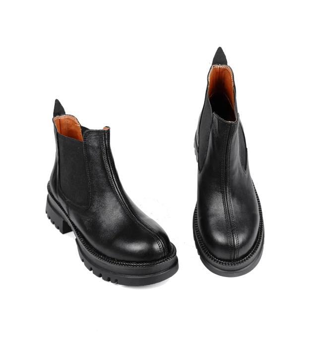 كود ٥٤٢ حذاء هاف بوت من الجلد الطبيعي،