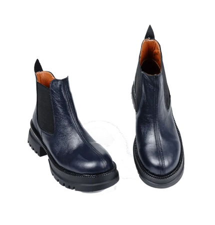 كود ٥٤٢ حذاء هاف بوت من الجلد الطبيعي،