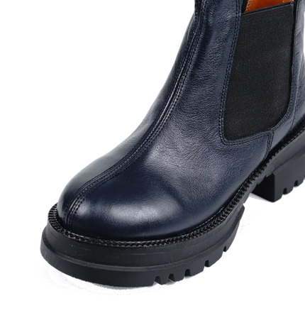 كود ٥٤٢ حذاء هاف بوت من الجلد الطبيعي،